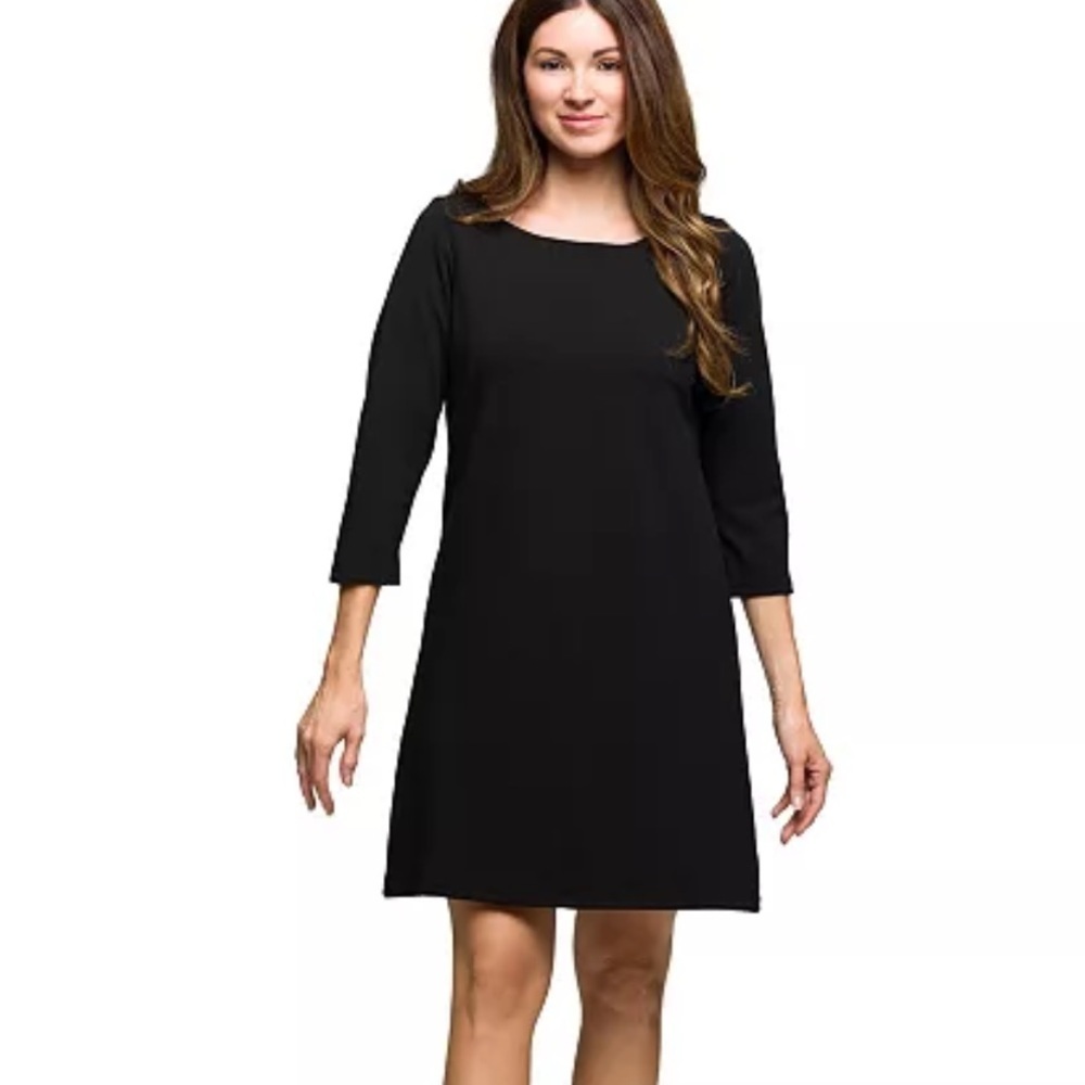 24seven Comfort Apparel
Women's Three Quarter Sleeve A Line Knee Length Dress
